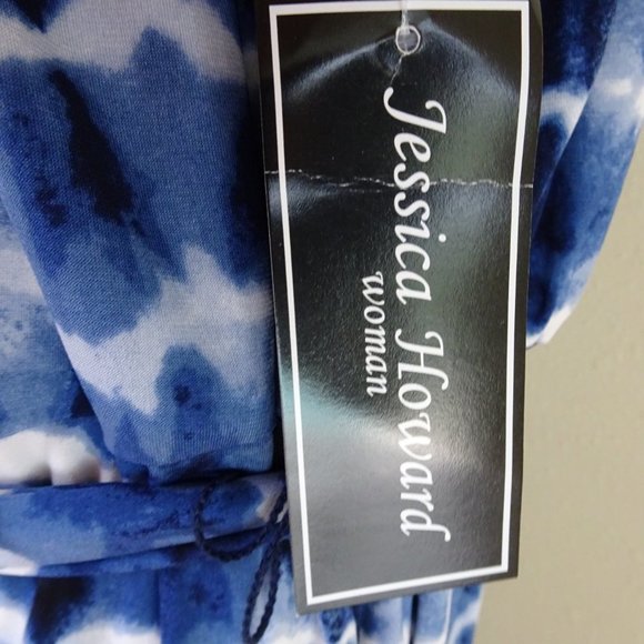 Jessica Howard Blue Tie-Dye Midi Dress - Picture 8 of 9